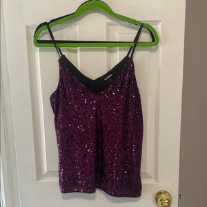Express Purple Sequin Sleeveless Camisole
